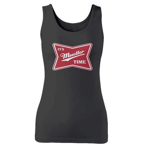 High quality print of this slim fit it is mueller time anti trump women tank top will turn heads. And bystanders won't be disappointed - the racerback cut looks good one any woman's shoulders.