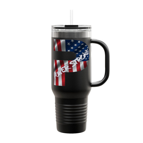 Ford Power Stroke Diesel American Flag Insulated Travel Mug