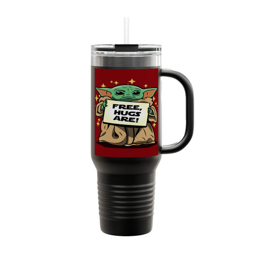 Free Hugs Baby Yoda Insulated Travel Mug