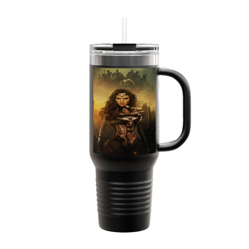 Gal Gadot Movie Art Insulated Travel Mug