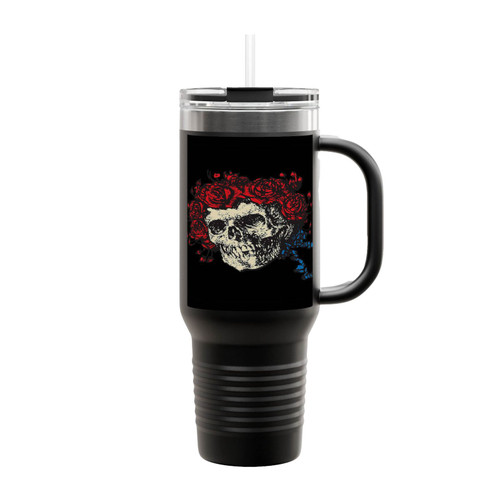 Grateful Dead Flower Skull Insulated Travel Mug