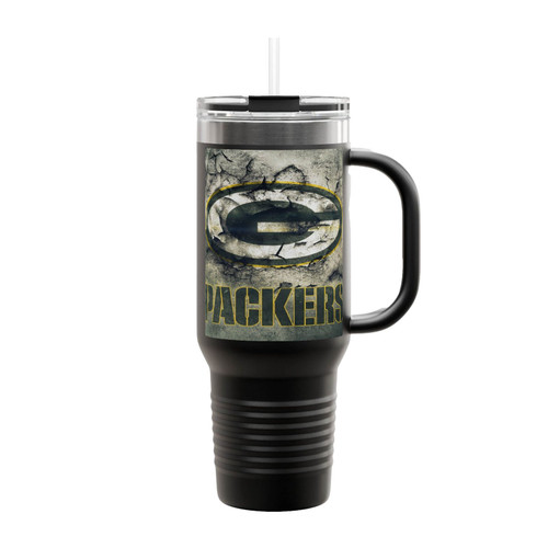 Green Bay Packers Distressed Logo Insulated Travel Mug