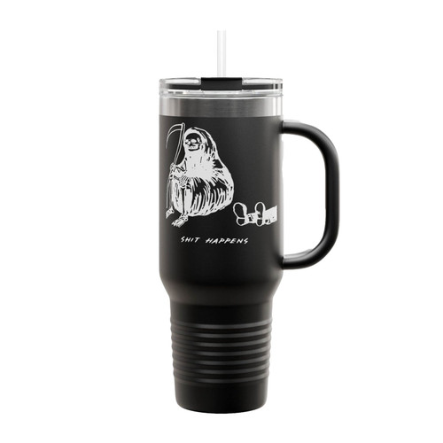 Grim Reaper Shit Happens Insulated Travel Mug