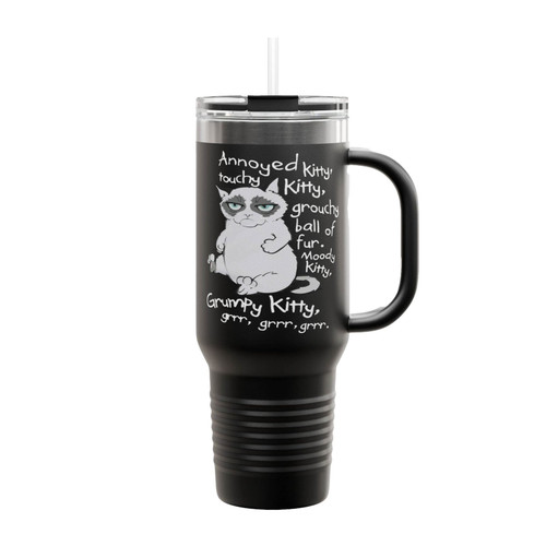 Grumpy Kitty Annoyed Kitty Insulated Travel Mug