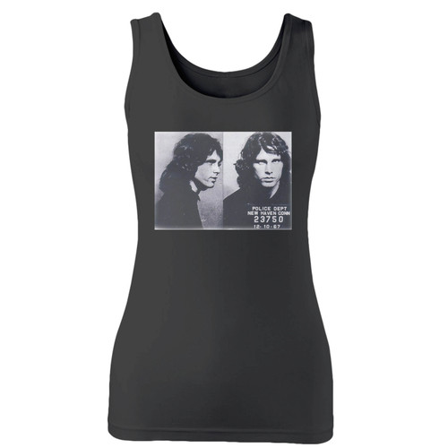 High quality print of this slim fit jim morrison arrest women tank top will turn heads. And bystanders won't be disappointed - the racerback cut looks good one any woman's shoulders.