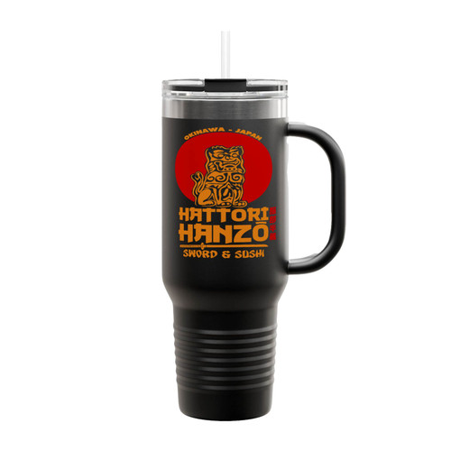 Hattori Hanzo Sword And Sushi Kill Bill Fan Made Insulated Travel Mug