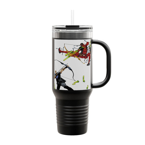 Hawkeye Vs Deadpool Insulated Travel Mug