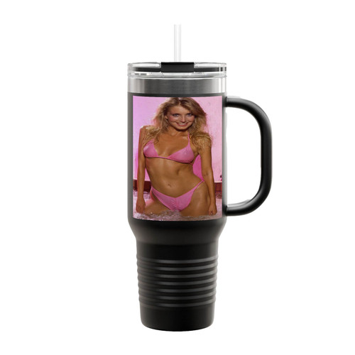 Heather Thomas Sexy Pink Bikini Insulated Travel Mug