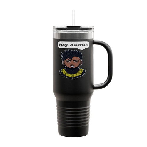 Hey Auntie The Panther King Funny Insulated Travel Mug