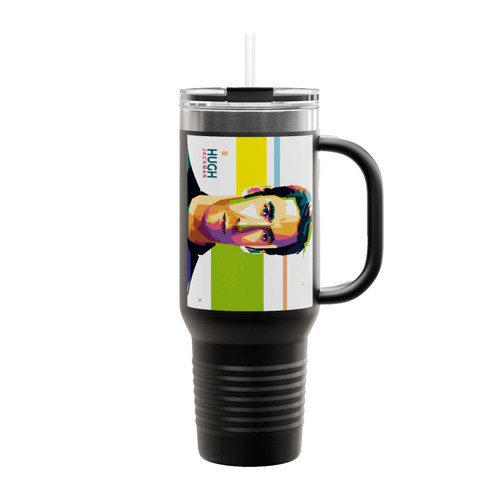 Hugh Jackman Cartoon Insulated Travel Mug
