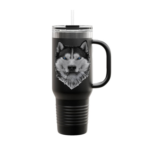 Husky White Insulated Travel Mug