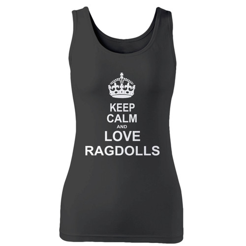 High quality print of this slim fit keep calm and love ragdolls women tank top will turn heads. And bystanders won't be disappointed - the racerback cut looks good one any woman's shoulders.