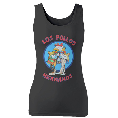 High quality print of this slim fit los pollos hermanos women tank top will turn heads. And bystanders won't be disappointed - the racerback cut looks good one any woman's shoulders.