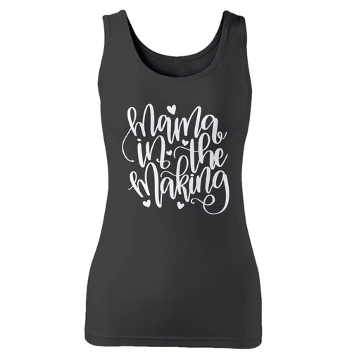 High quality print of this slim fit mama in the making women tank top will turn heads. And bystanders won't be disappointed - the racerback cut looks good one any woman's shoulders.