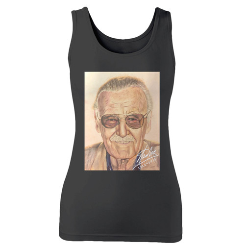 High quality print of this slim fit marvel stan lee women tank top will turn heads. And bystanders won't be disappointed - the racerback cut looks good one any woman's shoulders.
