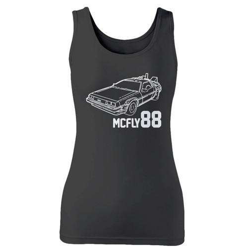 High quality print of this slim fit mcfly 88 women tank top will turn heads. And bystanders won't be disappointed - the racerback cut looks good one any woman's shoulders.