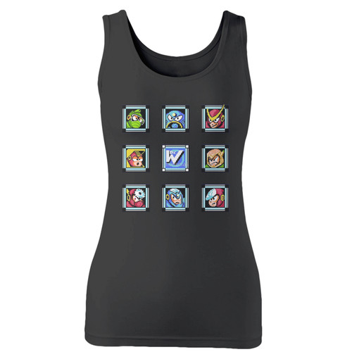High quality print of this slim fit mega man 2 robot masters women tank top will turn heads. And bystanders won't be disappointed - the racerback cut looks good one any woman's shoulders.