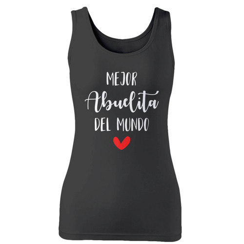 High quality print of this slim fit mejor abuelita del mundo women tank top will turn heads. And bystanders won't be disappointed - the racerback cut looks good one any woman's shoulders.