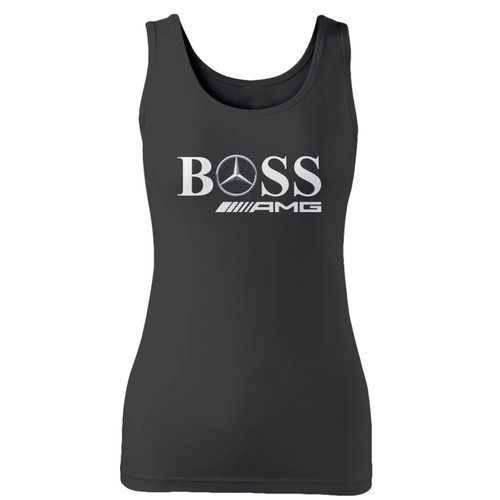 High quality print of this slim fit mercedes benz boss logo car women tank top will turn heads. And bystanders won't be disappointed - the racerback cut looks good one any woman's shoulders.
