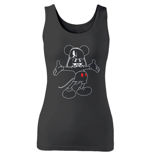 High quality print of this slim fit mickey mouse vader women tank top will turn heads. And bystanders won't be disappointed - the racerback cut looks good one any woman's shoulders.