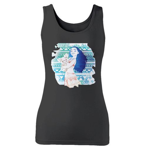 High quality print of this slim fit moana disney princess women tank top will turn heads. And bystanders won't be disappointed - the racerback cut looks good one any woman's shoulders.