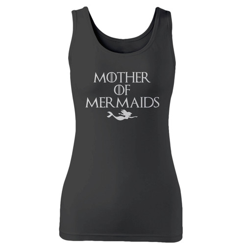High quality print of this slim fit mother of mermaids women tank top will turn heads. And bystanders won't be disappointed - the racerback cut looks good one any woman's shoulders.