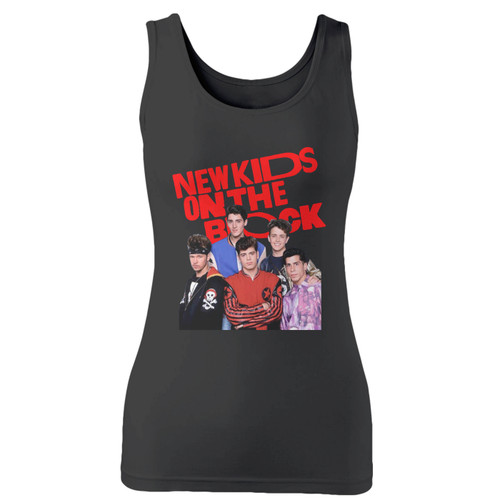 High quality print of this slim fit new kids on the block women tank top will turn heads. And bystanders won't be disappointed - the racerback cut looks good one any woman's shoulders.