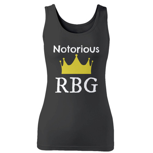 High quality print of this slim fit notorious rbg art women tank top will turn heads. And bystanders won't be disappointed - the racerback cut looks good one any woman's shoulders.