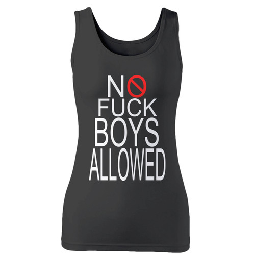 High quality print of this slim fit no f boys allowed women tank top will turn heads. And bystanders won't be disappointed - the racerback cut looks good one any woman's shoulders.