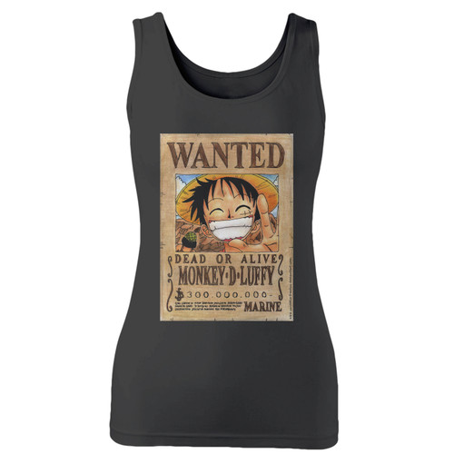 High quality print of this slim fit one piece wanted luffy women tank top will turn heads. And bystanders won't be disappointed - the racerback cut looks good one any woman's shoulders.