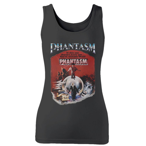 High quality print of this slim fit phantasm poster women tank top will turn heads. And bystanders won't be disappointed - the racerback cut looks good one any woman's shoulders.