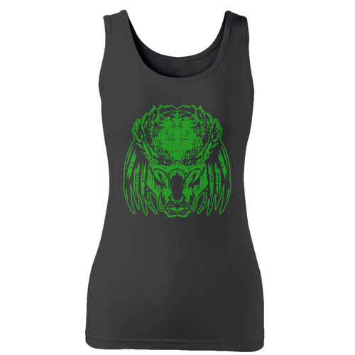 High quality print of this slim fit predator head women tank top will turn heads. And bystanders won't be disappointed - the racerback cut looks good one any woman's shoulders.