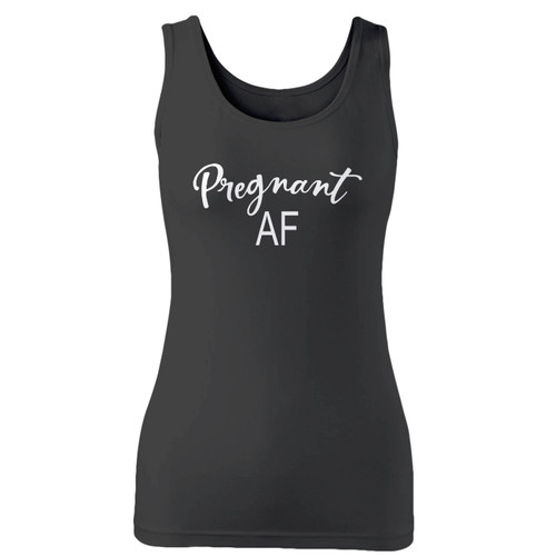 High quality print of this slim fit pregnant af women tank top will turn heads. And bystanders won't be disappointed - the racerback cut looks good one any woman's shoulders.