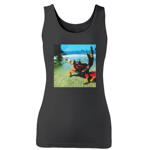 High quality print of this slim fit prodigy the fat of the land white women tank top will turn heads. And bystanders won't be disappointed - the racerback cut looks good one any woman's shoulders.