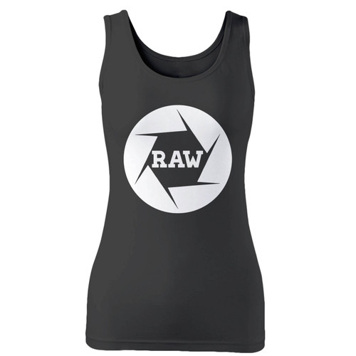 High quality print of this slim fit raw objective women tank top will turn heads. And bystanders won't be disappointed - the racerback cut looks good one any woman's shoulders.
