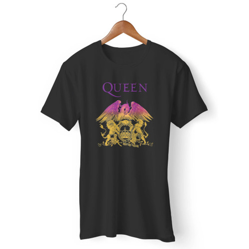Queen Gradient Crest Official Rock Band Merch Men T Shirt