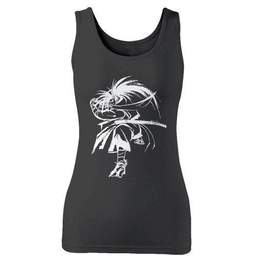 High quality print of this slim fit samurai shodown haohmaru women tank top will turn heads. And bystanders won't be disappointed - the racerback cut looks good one any woman's shoulders.