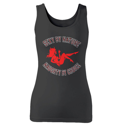 High quality print of this slim fit sexy by nature women tank top will turn heads. And bystanders won't be disappointed - the racerback cut looks good one any woman's shoulders.