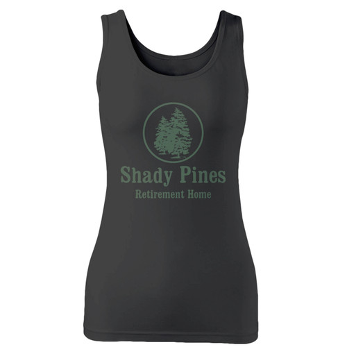 High quality print of this slim fit shady pines retirement home women tank top will turn heads. And bystanders won't be disappointed - the racerback cut looks good one any woman's shoulders.