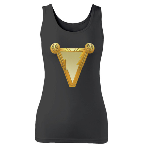 High quality print of this slim fit shazams chest logo 2 women tank top will turn heads. And bystanders won't be disappointed - the racerback cut looks good one any woman's shoulders.