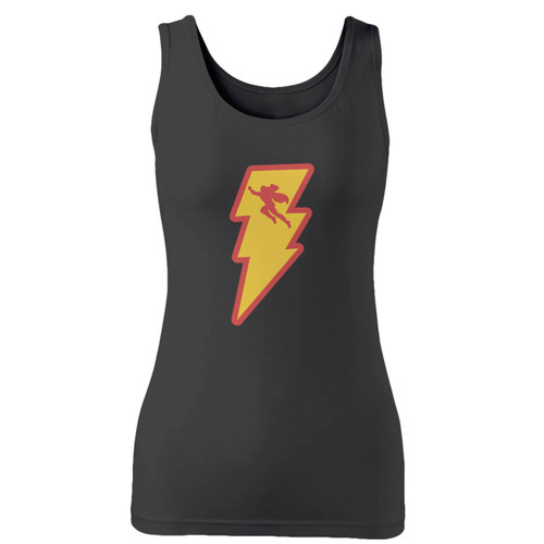 High quality print of this slim fit shazam logo dc comics women tank top will turn heads. And bystanders won't be disappointed - the racerback cut looks good one any woman's shoulders.