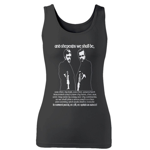 High quality print of this slim fit sheperds prayer boondock saints women tank top will turn heads. And bystanders won't be disappointed - the racerback cut looks good one any woman's shoulders.