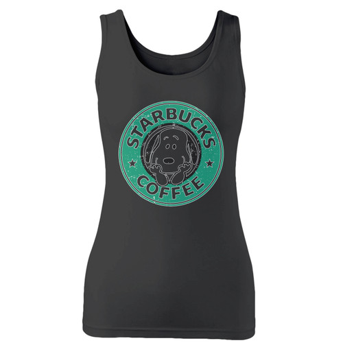High quality print of this slim fit snoopy coffee and girls boyfriend women tank top will turn heads. And bystanders won't be disappointed - the racerback cut looks good one any woman's shoulders.