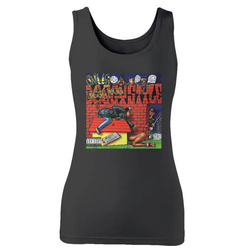 High quality print of this slim fit snoop dogg doggystyle art women tank top will turn heads. And bystanders won't be disappointed - the racerback cut looks good one any woman's shoulders.