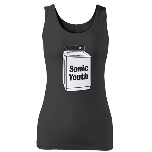 High quality print of this slim fit sonic youth washing machine women tank top will turn heads. And bystanders won't be disappointed - the racerback cut looks good one any woman's shoulders.
