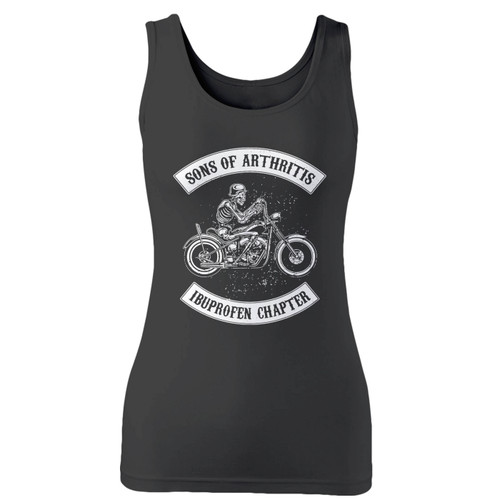 High quality print of this slim fit sons of arthritis ibuprofen chapter cool biker women tank top will turn heads. And bystanders won't be disappointed - the racerback cut looks good one any woman's shoulders.