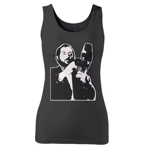 High quality print of this slim fit stanley kubrick women tank top will turn heads. And bystanders won't be disappointed - the racerback cut looks good one any woman's shoulders.