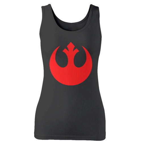 High quality print of this slim fit star wars rebel alliance logo women tank top will turn heads. And bystanders won't be disappointed - the racerback cut looks good one any woman's shoulders.