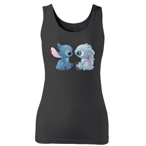 High quality print of this slim fit stitch and fizz disney lilo and stitch women tank top will turn heads. And bystanders won't be disappointed - the racerback cut looks good one any woman's shoulders.