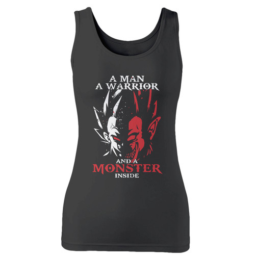 High quality print of this slim fit super saiyan vegeta monster inside art women tank top will turn heads. And bystanders won't be disappointed - the racerback cut looks good one any woman's shoulders.